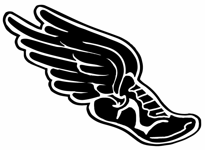 cross country shoe with wings clipart