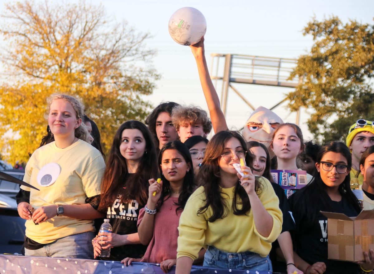 Choir and their Despicable Me float.